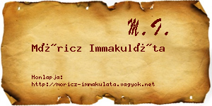 Móricz Immakuláta névjegykártya
